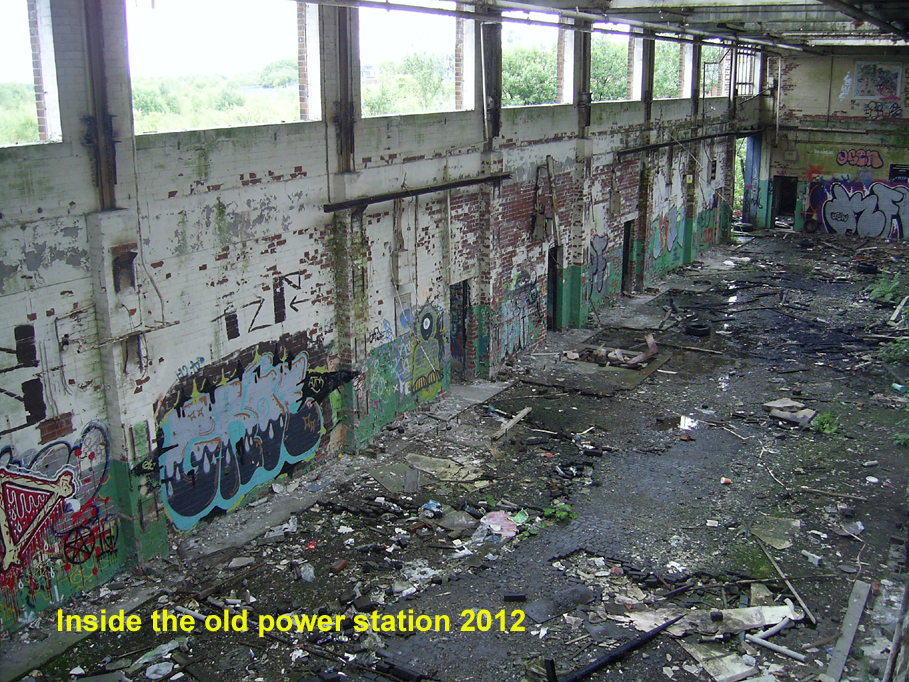 Inside derelict power station