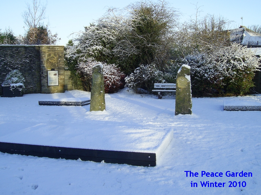 peace garden in winter